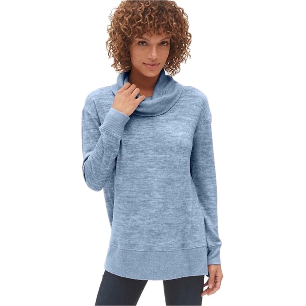 GAP Light Blue Softspun Cowl-Neck Pullover Sweater Size Large 🩵💫💙